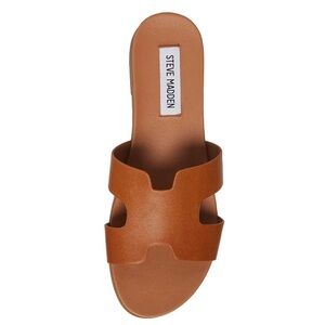 Steve Madden Cognac Double-Strap Slide Sandals
